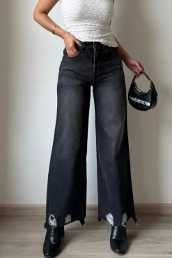 Midnight Rebel Distressed Black Jeans – Where Street Style Meets Statement Edge
