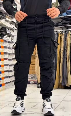 Men's Black Tactical Cargo Joggers - Premium Streetwear Pants